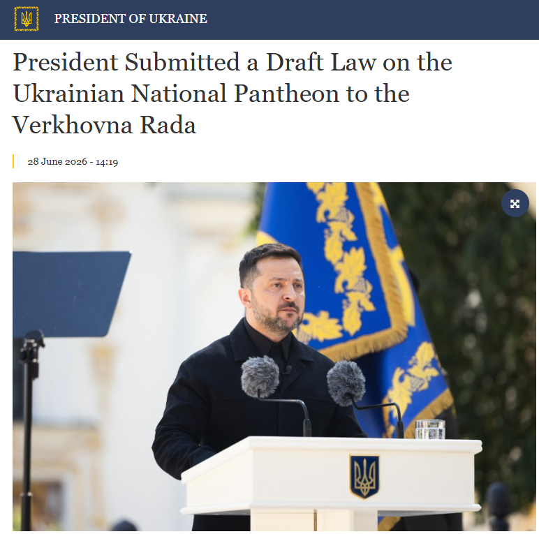 HavryshkoMarta's tweet photo. Ukrainian-style de-escalation with Poland. 

While talking about peace and lowering tensions, Zelensky is personally championing the creation of a National Pantheon of "heroes," with a place of honor reserved for the UPA. Today he introduced the respected bill.

At the same time, the bill explicitly excludes individuals who fall under Ukraine's law condemning the communist and National Socialist (Nazi) totalitarian regimes. Yet the contradiction is glaring. 

But the reburial of Andriy Melnyk would already be at odds with the spirit—if not the letter—of that law. The same applies to the proposed reburials of Bandera and Shukhevych, both of whom collaborated with Nazi Germany. 

Shukhevych, moreover, served in German formations that have been linked to violence against civilians carried out in the service of the Third Reich.

The result is an astonishing oxymoron: a law that claims to reject Nazism while simultaneously paving the way for the official glorification of figures whose political and military biographies are inseparable from collaboration with the Nazi regime😵‍💫