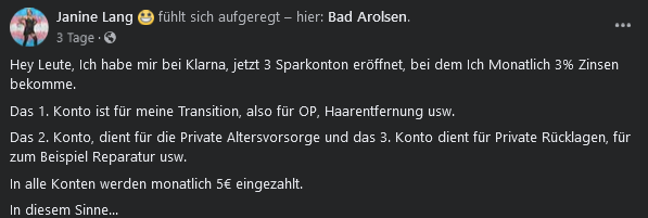 RoxyRoxyBlue's tweet photo. Vor ziemlich genau 2 Jahren wurden drei Klarna Sparkonten eröffnet. Was wohl daraus geworden ist. https://t.co/sP3ppA2mGh