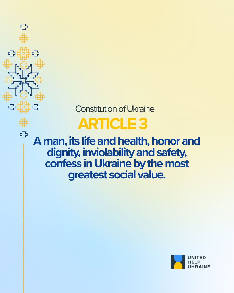 UnitedHelpUA's tweet photo. Adopted on June 28, 1996, the Constitution enshrines the rights, values, and principles that continue to guide Ukraine through its darkest and brightest moments.

As Ukrainians continue to defend their independence and democratic future, Constitution Day is a reminder that the fight for freedom is also a fight to protect the rights and values that define a nation.

On this Constitution Day, we stand with Ukraine and all those working to defend democracy, freedom, and the rule of law.

Happy Constitution Day, Ukraine. 🇺🇦 

#UnitedHelpUkraine #ConstitutionDay #Ukraine