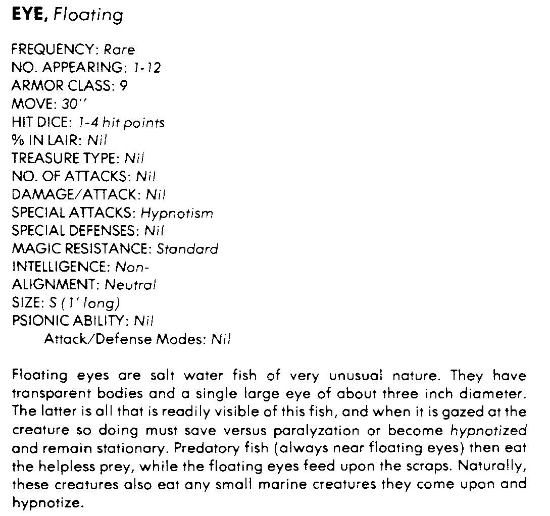 Crow_Guitarist's tweet photo. Your #1E monster of the day today is the #FloatingEye. Use it wisely, friends!
#ttrpg
#dnd
#iseeyou https://t.co/3PBXrGllf0