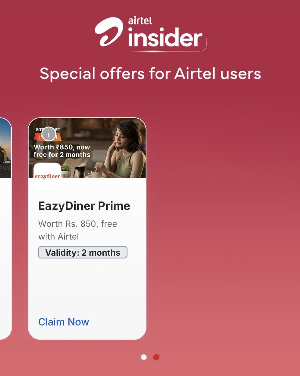cardspointsmore's tweet photo. Airtel insider perks like Linkedin premium, MMT advantage and eazydiner prime avilable on Airtel app

follow @cardspointsmore

#ccgeeks https://t.co/xxDuLsWo8R