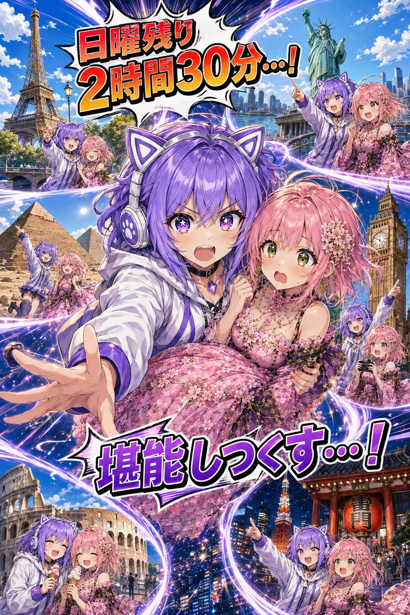 yoimachinem's tweet photo. @03komarii ﾖｼｯ！そういうことならネムと暴れようっ！そして世界へ──🗽🗼🌃 https://t.co/QdXhk2EgBk