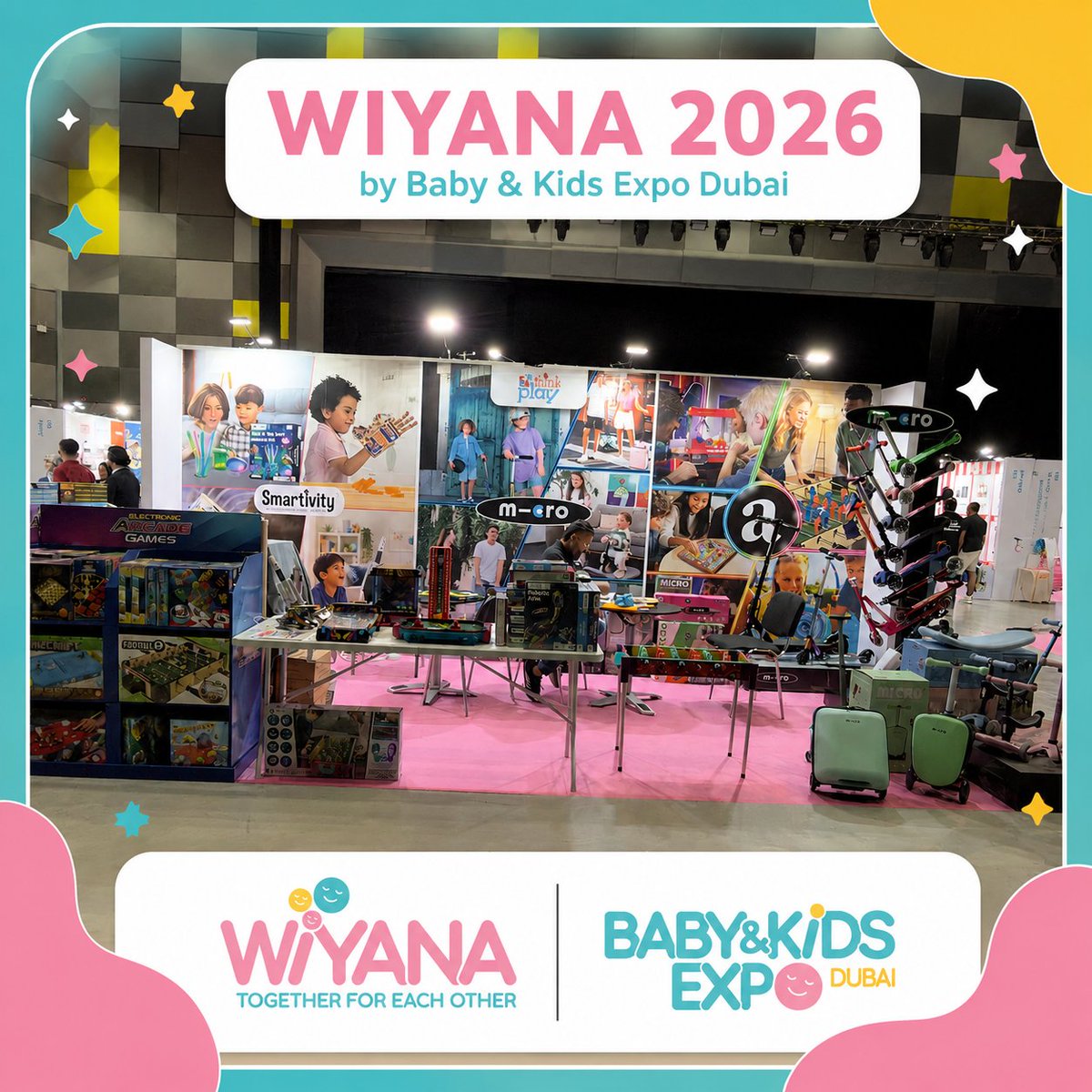 Thinkplaytoys's tweet photo. 🎉 We're excited to be at WIYANA 2026 by Baby &amp; Kids Expo Dubai!

#WIYANA2026 #BabyKidExpoDubai #ThinkPlayToys #EducationalToys #STEMToys #LearningThroughPlay #ToyExpo #DubaiEvents #KidsToys #PlayAndLearn #CreativePlay #FamilyFun #ToyStore #UAE https://t.co/uwolvakF18
