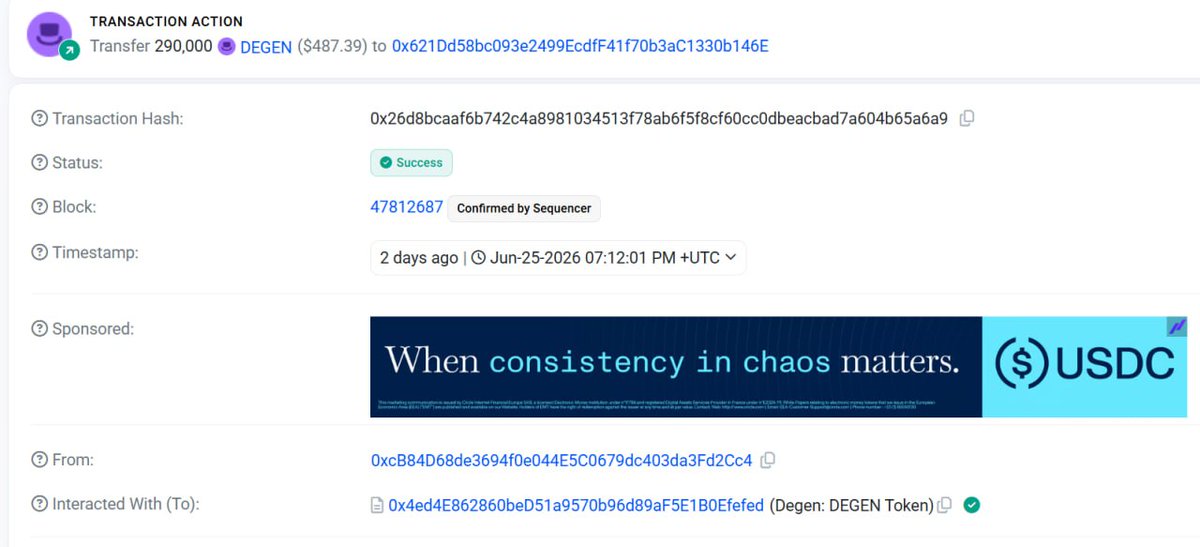 BegardAhmadi's tweet photo. 🚨 Crypto community, I need your support and visibility 

My wallet was recently compromised due to an unauthorized interaction. As a result, 290K $DEGEN tokens (worth approximately $486) were stolen, swapped into $BNB, and deposited directly into @bitget .

I was attempting to use @RelayProtocol for a bridge transaction, but I completely canceled it because the gas fee was too high and planned to do it later. Unfortunately, immediately afterward, my wallet was compromised and the funds were drained.

I urgently need the support of both @RelayProtocol and @bitget to help trace these transactions, identify and permanently block the attacker's account, and assist in recovering my assets.

🔹 Attacker's wallet: [0x621dd58bc093e2499ecdff41f70b3ac1330b146e] 
🔹 Deposit transaction hash: [0x26d8bcaaf6b742c4a8981034513f78ab6f5f8cf60cc0dbeacbad7a604b65a6a9]

To my fellow crypto users and Web3 security experts: 
What are the fastest and most effective steps I can take right now? Any guidance, retweet, or tagging of the right people would mean the world to me.

I'm sharing this not for attention, but in the hope that it helps protect others and prevents more people from falling victim to this hacker.
Let's not allow bad actors to win. 🙏