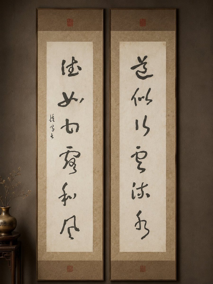cryptoordicom's tweet photo. 評論區說出這副對聯，看看誰說書法大神 https://t.co/v7gRPy5EcI