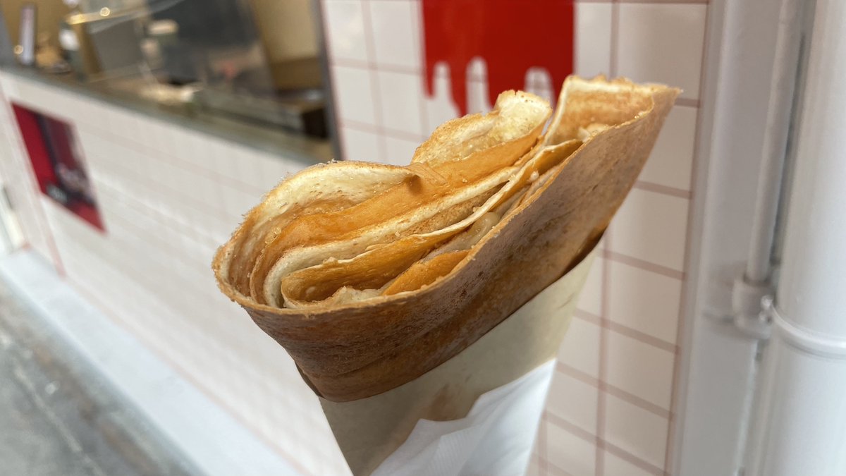 oinagoya's tweet photo. 大須 BUTTERMANのクレープを食べに、名古屋においでよ。 
バターの香りと味わい豊かな、焼きたてクレープだよ。  

テイクアウトで気軽に、素敵な味覚を楽しんでね～！ https://t.co/GmtRNe83dz