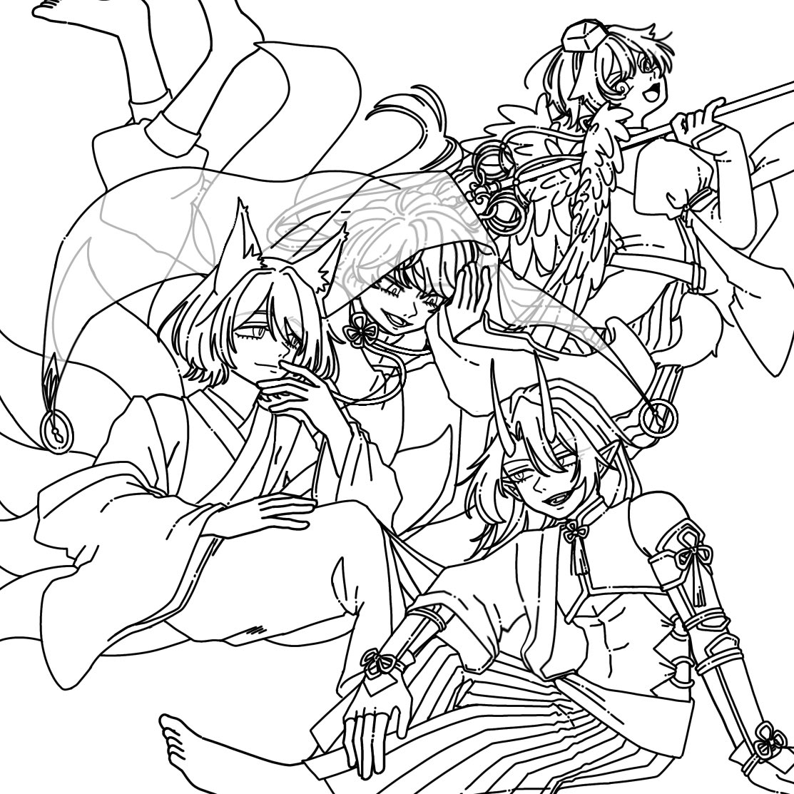 sansansaburou's tweet photo. 色塗りまで辿り着かなかった過���絵…線画終わるまでは一瞬なのになー
#一次創作 https://t.co/UR201adXjp