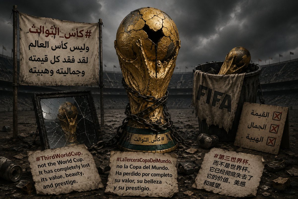 Amine_Abdeljal1's tweet photo. #كأس_الثوالث، وليس كأس العالم، لقد فقد كل قيمته وجماليته وهيبته
#ThirdWorldCup, not the World Cup It has completely lost its value, beauty, and prestige.
#LaTerceraCopaDelMundo, no la Copa del Mundo. Ha perdido por completo su valor, su belleza y su prestigio.✍🏻 https://t.co/k63ed0p8Bn