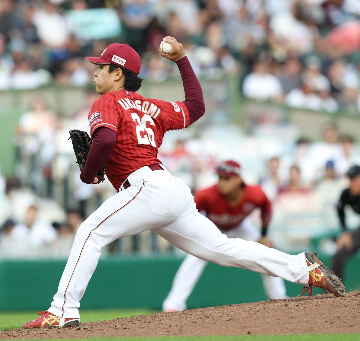 Sanspo_EAGLES's tweet photo. 【プロ野球オリックス対楽天】28日、7回にマウンドに上がった中込陽翔投手。（撮影・斉藤友也）https://t.co/9Qx1Q9mpNq https://t.co/yIl3xycWrf #中込陽翔 https://t.co/u9u3wkq1LF