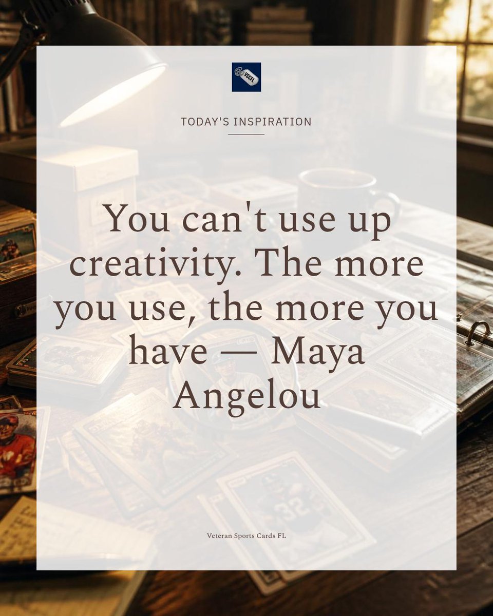 cards_fl's tweet photo. You can’t use up creativity. The more you use, the more you have." — Maya Angelou Curiosity fuels our #CollectorLife; every new card opens a rabbit hole. We dig for unexpected finds and turn sparks into proud additions. #CardHobby https://t.co/6Y7lEk6emG https://t.co/S98Zg4Qc9t
