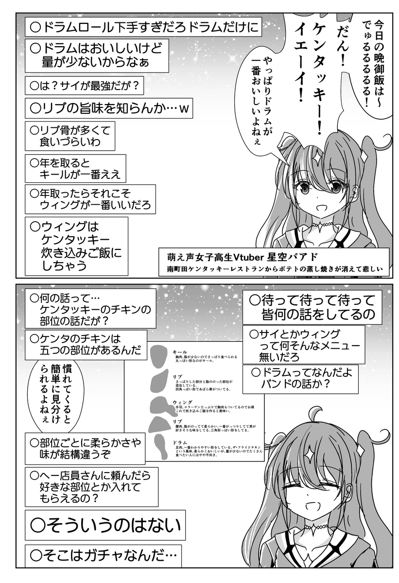 namazu4545's tweet photo. ケンタッキーの部位で年齢を詐称してるVtuber https://t.co/teADWon3gj