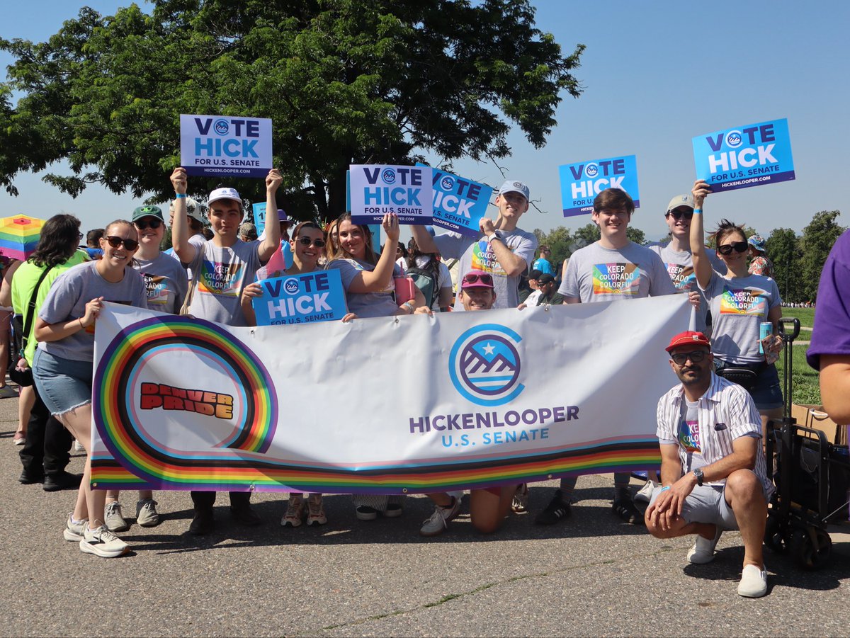 Hickenlooper's tweet photo. Happy Pride, Colorado!! https://t.co/GfUphPmq2J