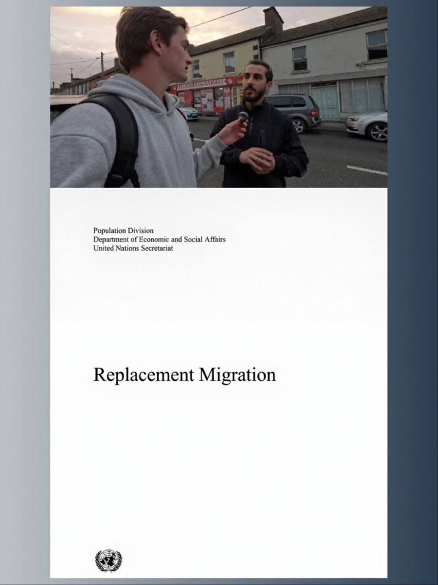 Dentonjameso's tweet photo. WOW. An illegal Invader tells Nick Shirley that he gets €500 a week from the Irish Government

“The UN sent me”

WE WERE TOLD THIS WAS A CONSPIRACY THEORY WHEN IT’S A 177 PAGE DOCUMENT ON THE UN WEBSITE https://t.co/paaWjcipXp