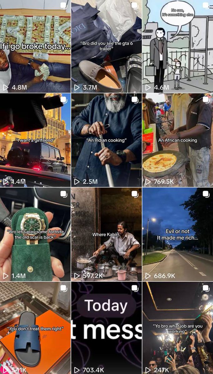 JamesEbringer's tweet photo. Stop filming videos to promote your offer

Make slideshows instead

Every swipe is an active engagement signal

TikTok pushes slideshows harder because swiping tells the algorithm the content is worth showing to more people

A 6 slide slideshow with full swipe-through beats a 30 second video with 40% watch time

Here's the play

Slide 1: Hook with a viral prediction "Someone just bet $1M on this match result"

Slide 2: Show the odds and what the payout would be

Slide 3: Reveal how people are using AI to predict outcomes

Slide 4: Tease what's inside the free Telegram channel

Slide 5: Show proof of results from the channel

Slide 6: CTA to join the free channel in your bio

$1 per subscriber for every free Telegram join

50% recurring on every backend sale

Produce 20-30 of these in an afternoon using AI

No camera

No face

No editing

Post across multiple accounts daily

Scale whatever gets swipe-through and traction

One slideshow takes 3 minutes to make

One viral slideshow can stack hundreds of subscribers in a day

Stop overthinking content

Start swiping people into your funnel