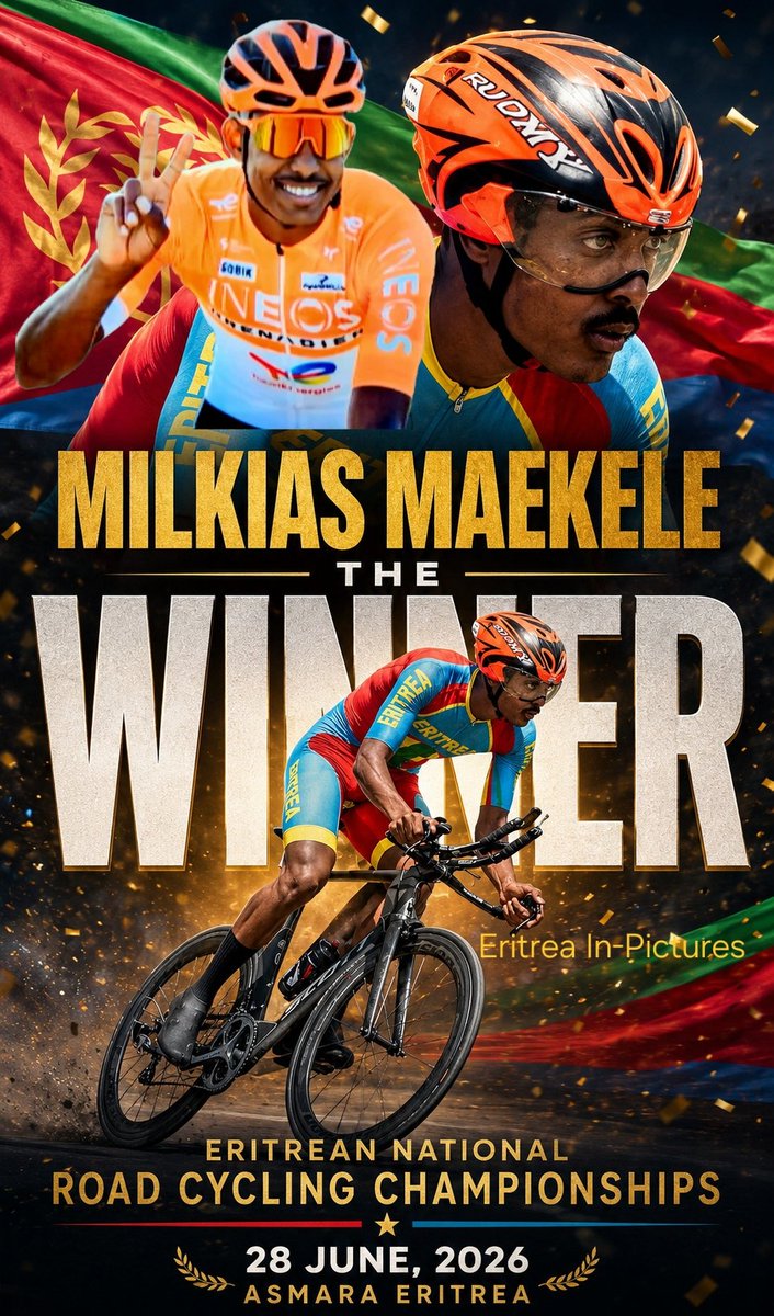 SolomonAsefaw2's tweet photo. DOUBLE ERITREAN NATIONAL CHAMPION! πͺπ·π₯ππΎ
ππͺπ· #MilkyasMaekele #Akish #Hawey
Congratulations on Winning the Elite and U23 Eritrean National Road Race Championships! A phenomenal achievement. Wishing you continued success this season and beyond! πͺπ·π΄π₯π«‘π«Ά https://t.co/oYwJ7drfog
