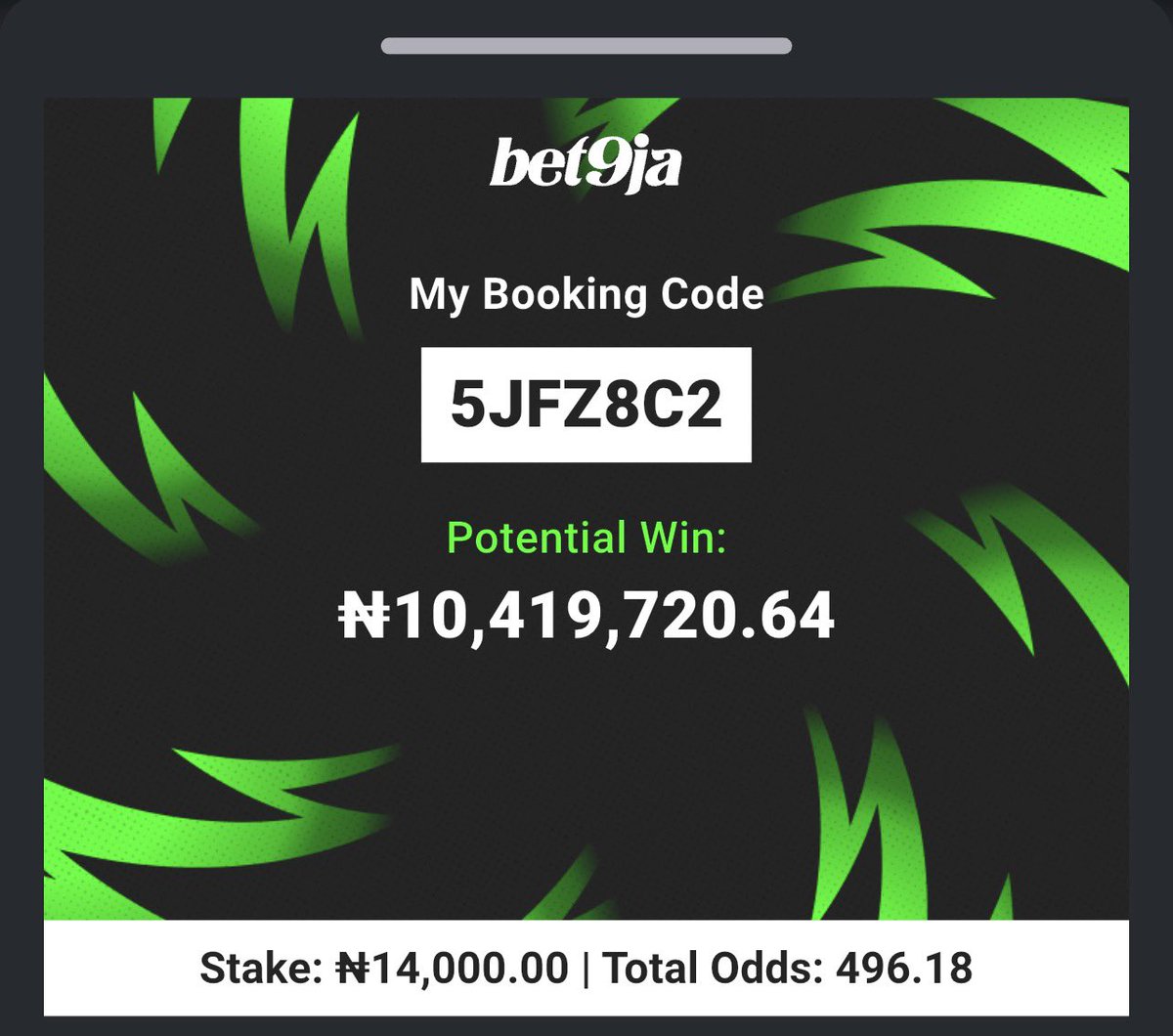 TalentedFBG's tweet photo. Lets win on bet9ja 

Another sure banker on bet9ja

Code : 5JFZ8C2

Lets win this bet boom ⚽️⚽️⚽️⚽️

Stake and win 10 million

#Bet9jacode https://t.co/gxpIvP45mD