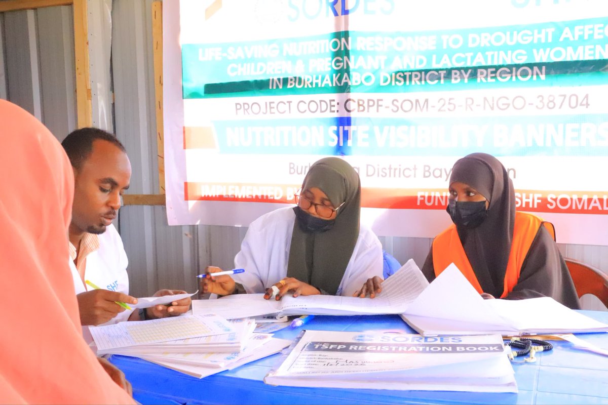 ReliefSordes's tweet photo. SORDES, with support from @shf_somalia, is implementing an ongoing life saving nutrition project in Burhakabo, Masuusow Fixed Site and Aw Macalin Foge Mobile Team. Targeting U5 children &amp; PLW with screening, treatment &amp; follow-up to prevent and manage acute malnutrition.
#Somalia https://t.co/O586geOvEt