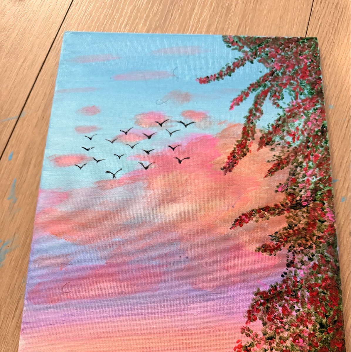 sabyaster's tweet photo. 3 paintings, by me, wife and daughter. Help judge which is the best. 😅 https://t.co/YllwDbHPCT