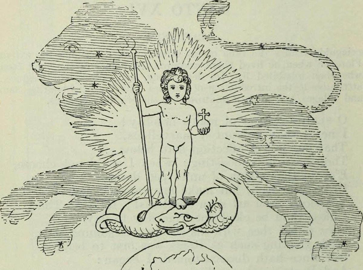 archaeologyart's tweet photo. This image is an engraving from a series of illustrations created for Dante’s Divine Comedy. The scene originates from the Heaven section of the work, that is, the Paradiso. In the composition, also known as The Infant Saviour, the child figure in the center is the Infant Jesus. The starry lion behind him represents Leo, the constellation of the Lion.

The illustration is among the Dante designs prepared by the English sculptor and designer John Flaxman between 1792 and 1793. Tommaso Piroli translated these designs into engravings.

Dante’s journey in the Divine Comedy progresses through Hell, Purgatory, and Heaven. This illustration visualizes a celestial and symbolic passage from Paradiso XVI.

In this canto, Dante is in the Heaven of Mars and converses with his ancestor, Cacciaguida. Cacciaguida speaks to Dante of his own family, early Florence, and the time of his birth.

Cacciaguida does not specify the time of his birth using a direct calendar year. Instead, he conveys the time elapsed from the Annunciation to his own birth through a celestial measurement: he states that Mars had returned to Leo, the constellation of the Lion, five hundred and eighty times.