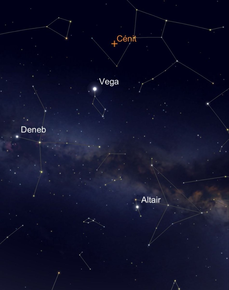 educaciencia's tweet photo. El verano trae una de las constelaciones más fáciles de reconocer, la Lira. 
Junto al Cisne y el Águila forma el Triángulo de Verano, con Vega, Deneb y Altair como referencia para orientarse en el cielo. Y alberga la espectacular Nebulosa Anular (M57), visible con telescopio. https://t.co/NJmGtaK15J