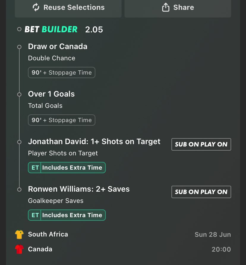 OctagonUK_'s tweet photo. South Africa 🇿🇦 vs Canada 🇨🇦 
2.05 - 1.5u 
3.40 - 1u 
3.50 - 1u 
4.75 - 0.5u https://t.co/LZ4QCdn1g4
