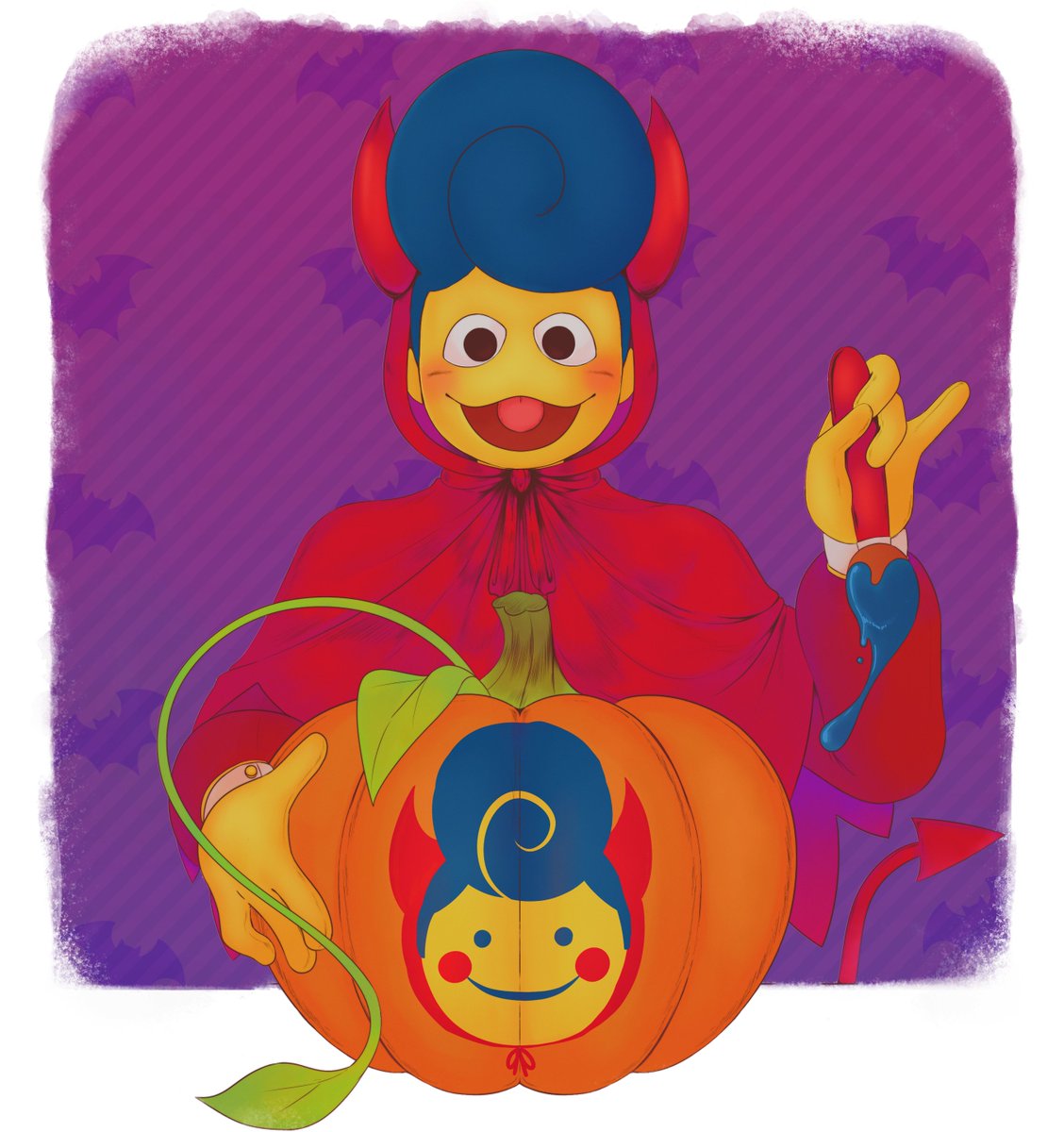 Rotten_Devil's tweet photo. it is not halloween... but here is a repost of my first welcome home fanart LOL, back when i still used fire alpaca

#welcomehome #whtwt https://t.co/GDm7QR2SRy