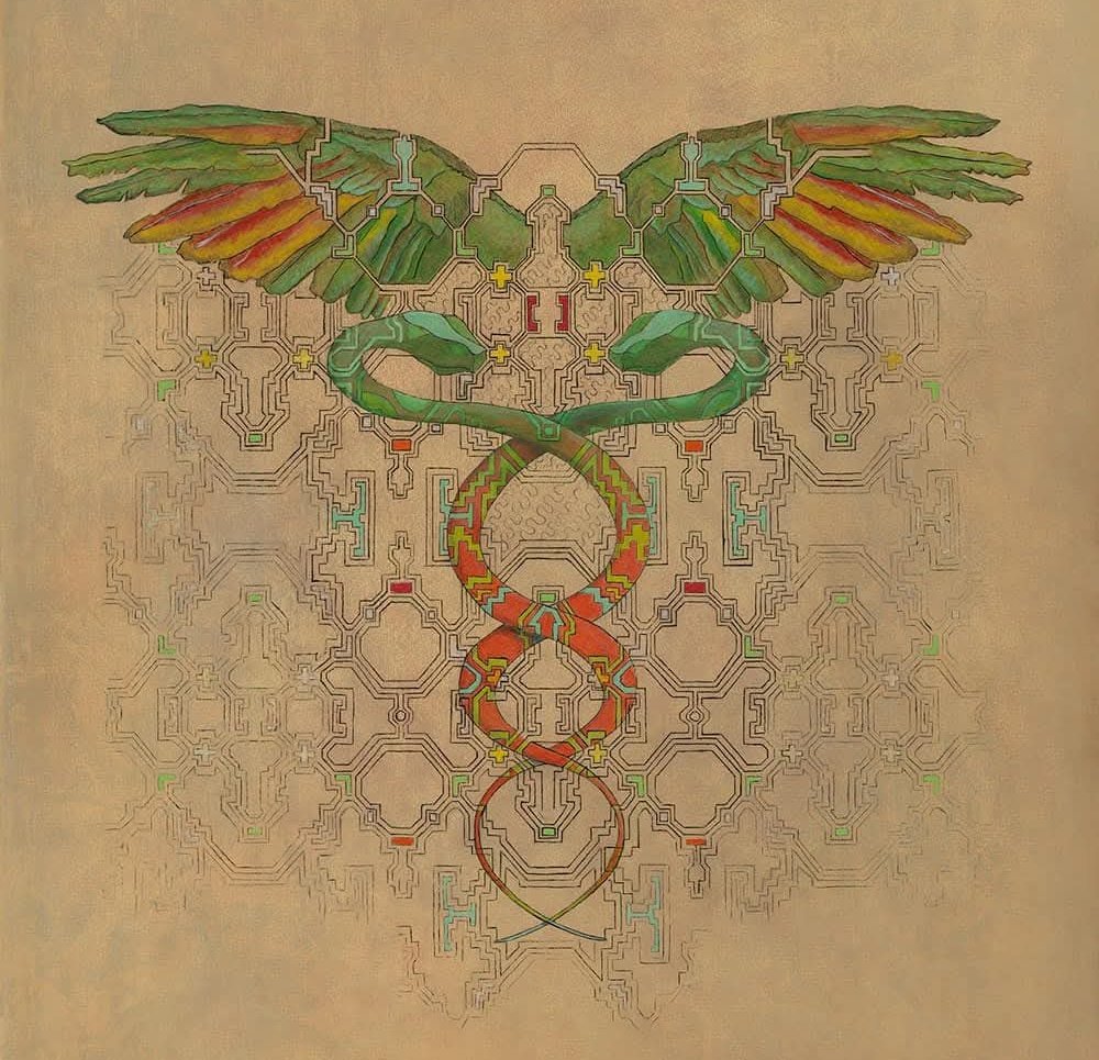 sanjabh's tweet photo. “Our mind is capable of passing beyond the dividing line we have drawn for it. Beyond the pairs of opposites of which the world consists, other, new insights begin.”

― Hermann Hesse 

[ Art • “Caduceus and Circuitry” by Rai Weni ] https://t.co/f0G2X7tZNh