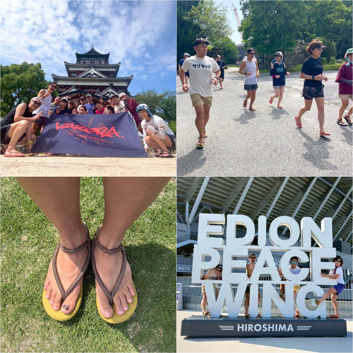 kmyas10's tweet photo. VARORA. try on TOUR at 広島に参加❗️
話題のパフォーマンスワラジ 🩴#VARORA (ヴァローラ)の試履イベントで皆さんとお話しながら楽しく広島の街を試走🏃♂️
おっしゃれーな見た目ですがクッションもあり、足指をしっかり使って走れる感覚。シチュエーションで留め方を変えられるのもGood👌何色買おう? https://t.co/yHMv4bS0FO
