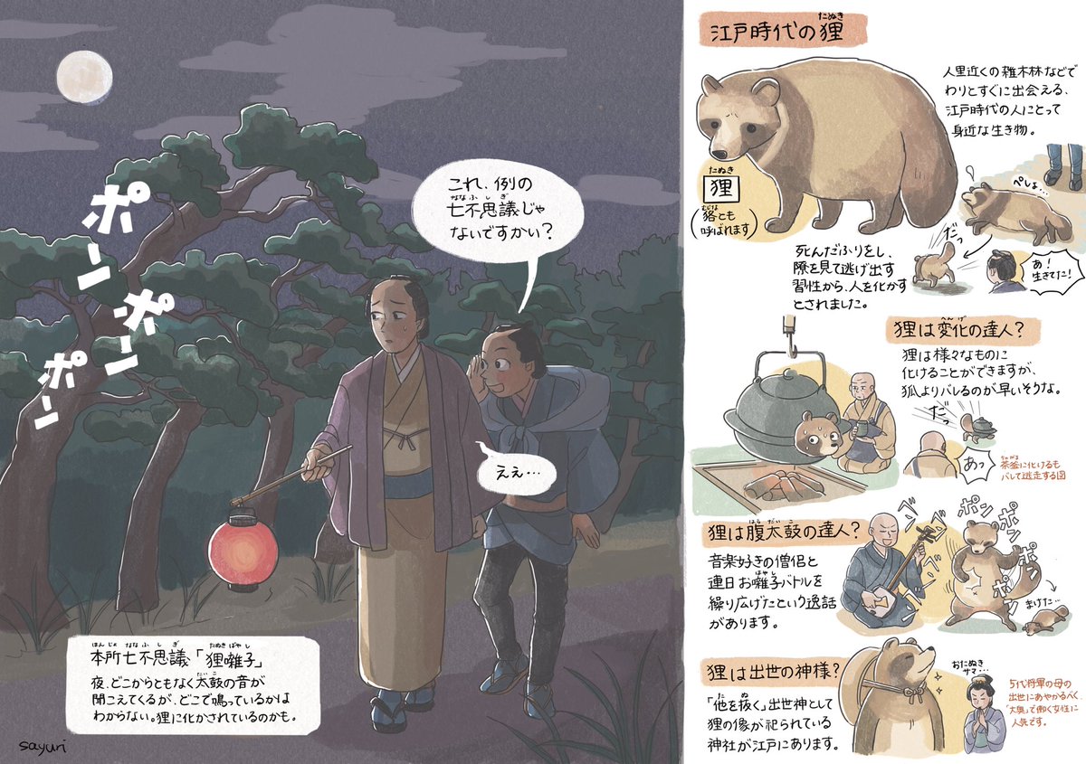 chiyochiyo_syr's tweet photo. 江戸時代の狸（たぬき）
人を化かす存在でした https://t.co/wdxQbFoSuM