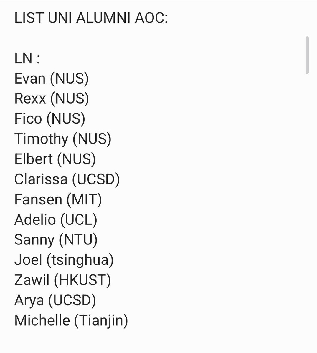 SandyoursNuna's tweet photo. List alumni AOC yg udah kuliah... ada yg kurang gak?

Kira2 siapakah diantara mereka 🙈 apa semuanya? 🙈 https://t.co/gX3DzdCXxw