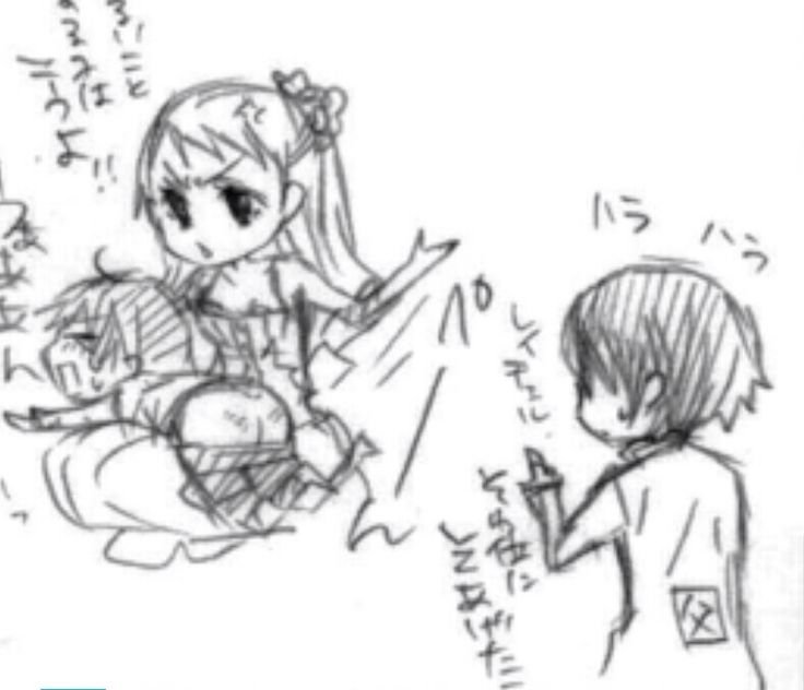 hxhheart's tweet photo. Hey look what I found 😂🙏🏻 an old sketch by Yana where Rachel is scolding R!Ciel

Translation:

Rachel: "This is what happens to kids who do bad things!!"

Vincent (nervously): "Rachel... I think that's enough...." https://t.co/8CVfv4CD8y