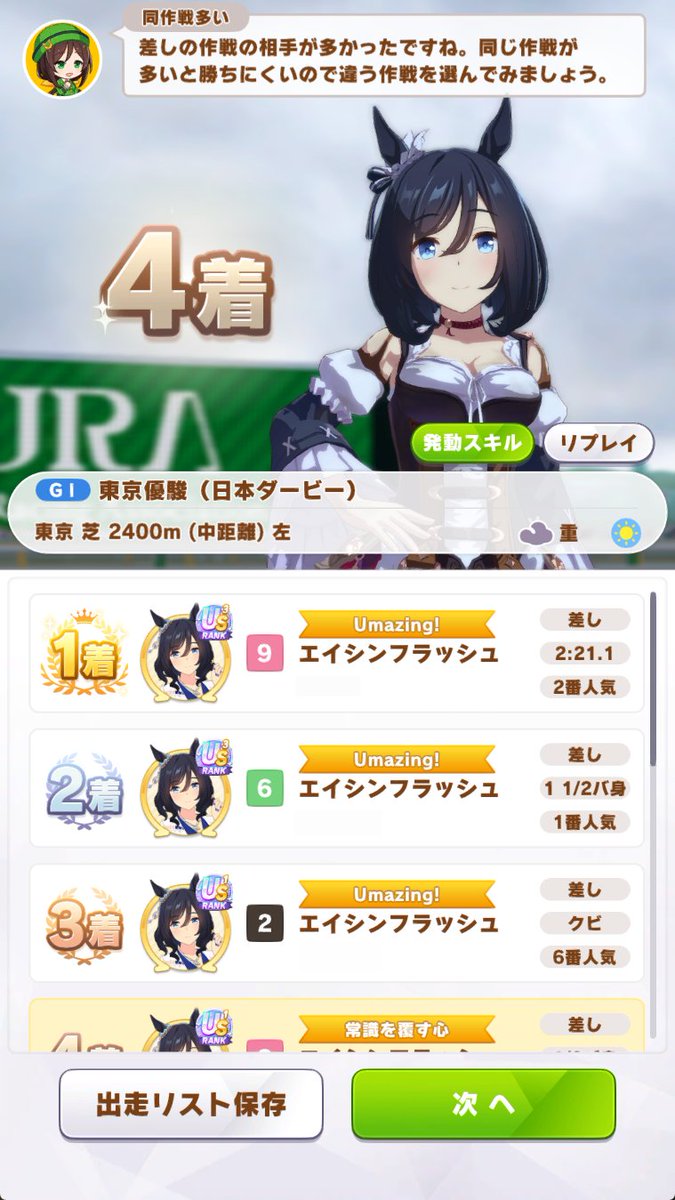 inyotrainer's tweet photo. フラッシュ杯建ててくれてありがとうございました
ぼちぼち健闘できたかな？
中盤厚くしすぎて先頭走っちゃったので固有でませんでしたｗ https://t.co/s8a1VsHXEj