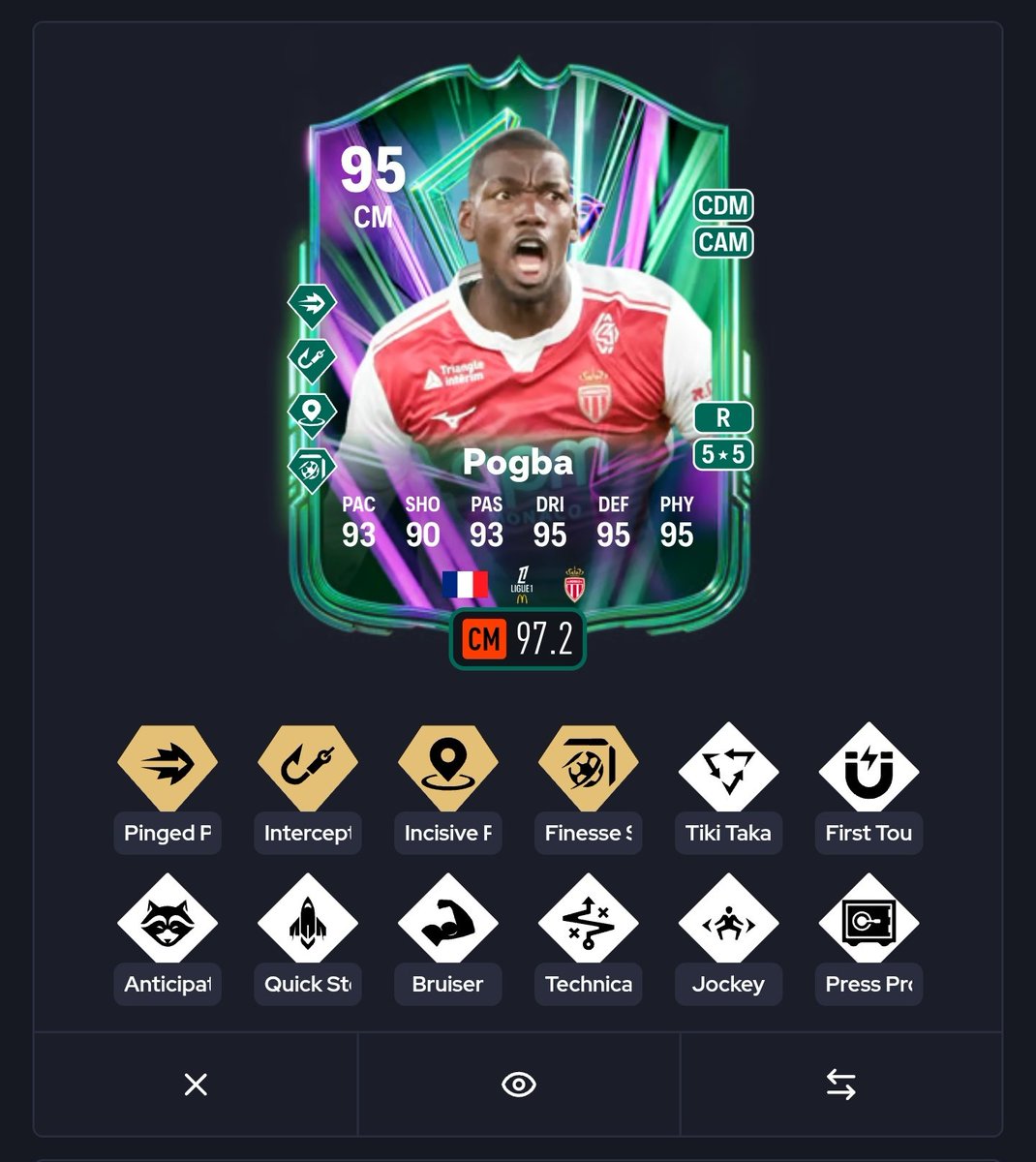 FlyingKefran's tweet photo. @KillerFutCoins Still lenghty with anchor, double 5 star, Pogba custom frame. https://t.co/R5giHegCfp