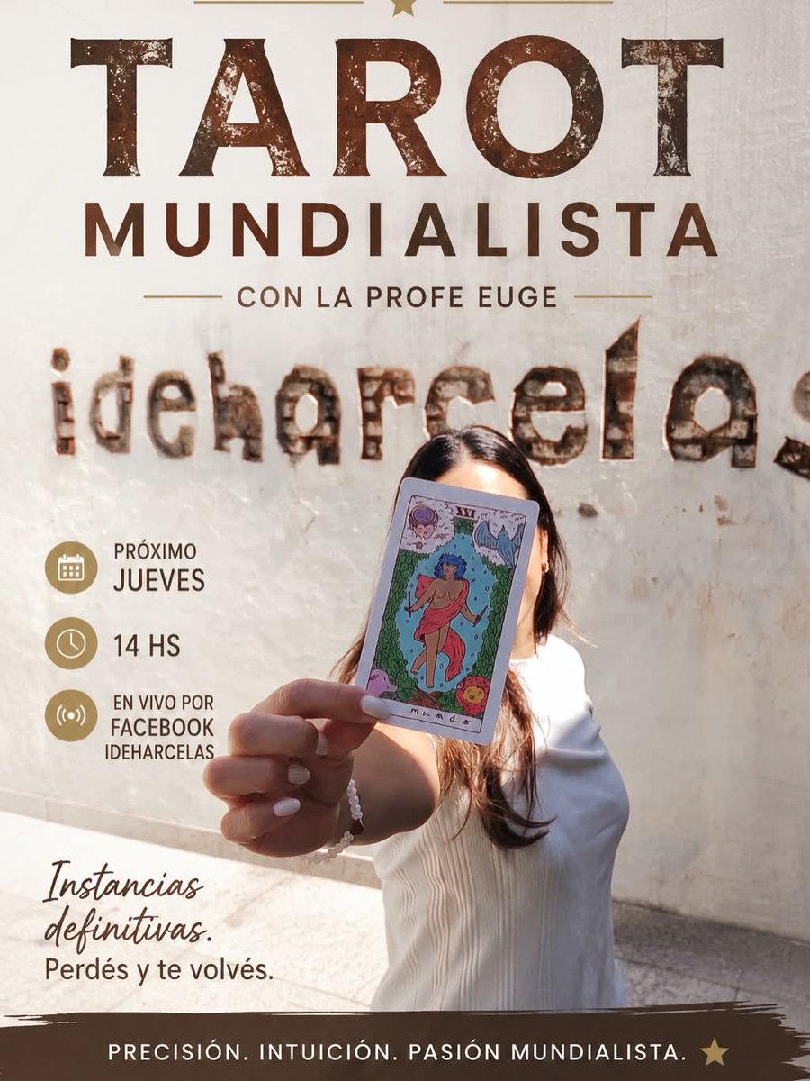 IdeHarcelas's tweet photo. Tarot Mundialista con Profe Euge. 
Las cartas hablaron… y acertaron.
No te pierdas una nueva edición del Tarot Mundialista.
SIN FILTRO
Radio Streaming
📅 Jueves
🕑 14:00 hs
📺 En el Facebook de IDEHARCELAS
Euge x IG en @astroyflores
#tarotmundialista #mundial2026 #tarotmundial https://t.co/kDtIYXG3Qz