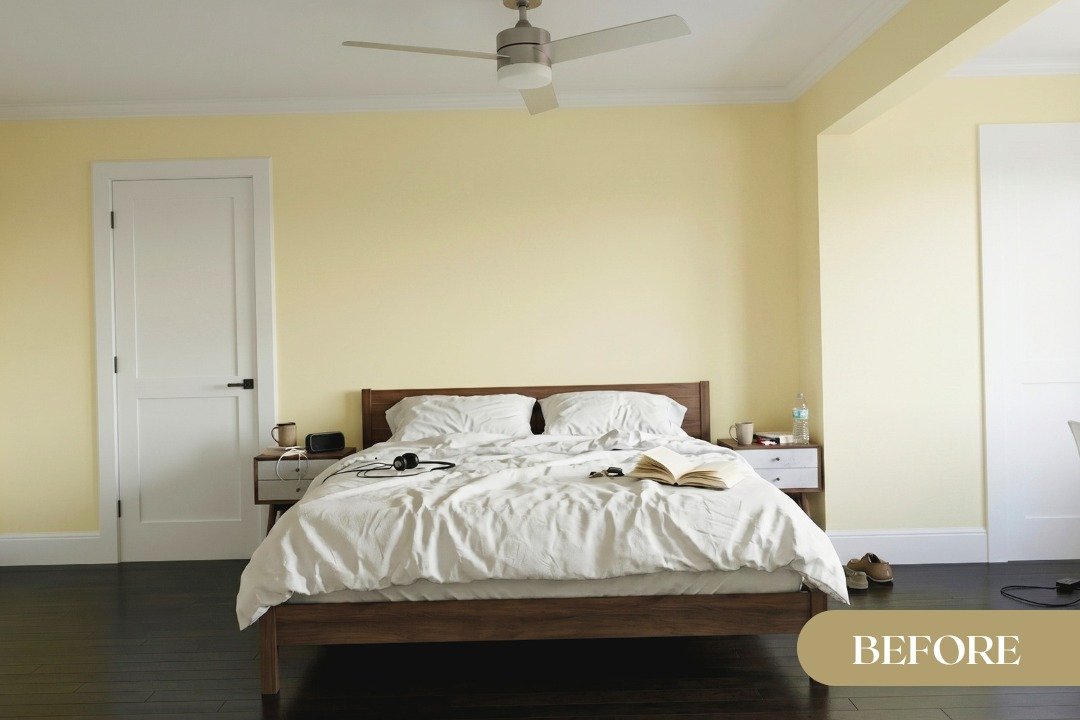 Decorilla's tweet photo. 🌟 We love a good before-and-after! This bedroom went from basic to beautiful with just the right touches of color, texture, and style! 😍 https://t.co/P9CIZbJVEf