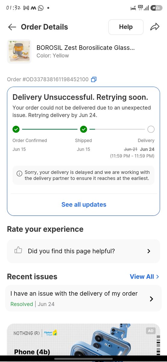 Mudit0151's tweet photo. Hi @flipkartsupport  on daily basis my order shows out of deliver and no one came and in the end of day it shows unreachable not able to connect to delivery partner this is the 3rd time I need my order on priority and I don't wanna cancel  this . https://t.co/3OxbqrZfn3