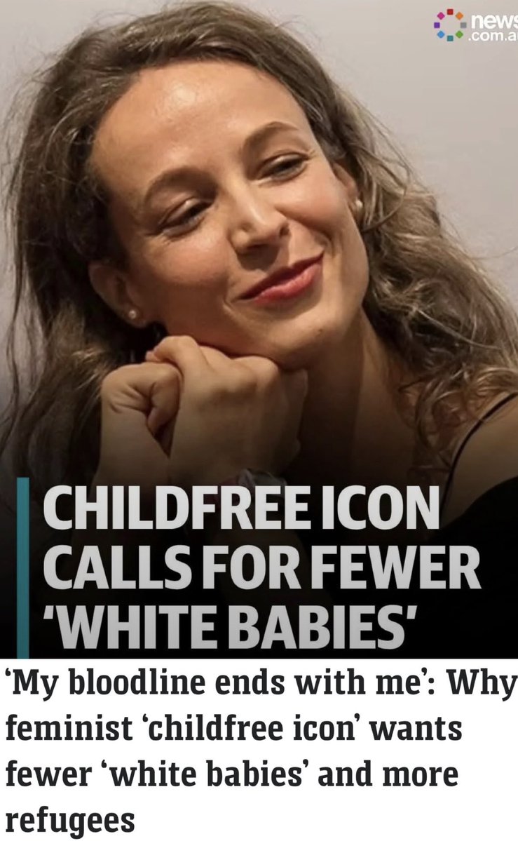 NaomiSeibt's tweet photo. 🚨 GERMAN  “FEMINIST ICON” PROMOTES WHITE EXTINCTION‼️

Verena Brunschweiger opposes @elonmusk’s call for more babies, claiming his goal is “to control women, and keep refugees out”.

BUT she is pro large immigrant families - she wants to reduce the white population to ELIMINATE right-wing AfD voters! 

“My focus, and that’s what drives the AfD nuts, is we have to cut back our numbers.”

In fact, she asserts white people have a “moral duty” to import immigrants and stop having kids - because climate change is our fault.
