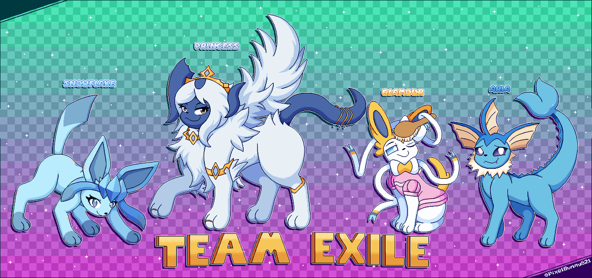 PixelBunny821's tweet photo. [ $ ] Meet the Team Exile! ~✨ https://t.co/qGBkuFJhy4