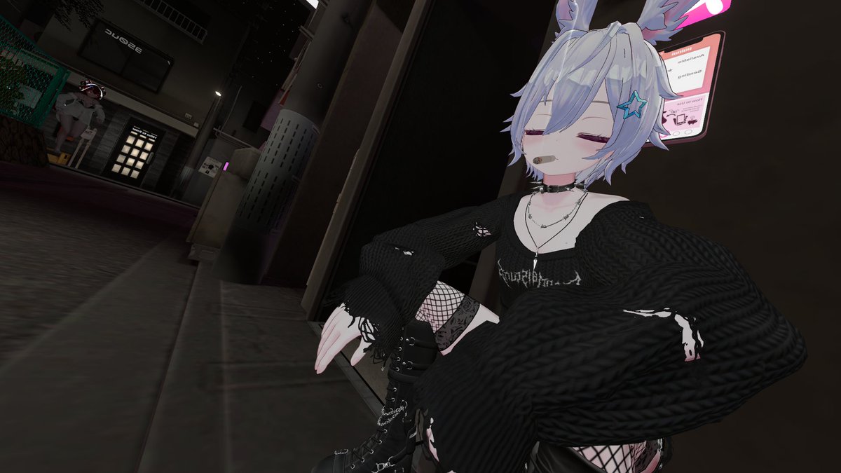 VRChat_Sonny's tweet photo. Oh, you’re here to smoke too.

#VRChat #femboy #BunnySonny https://t.co/WxOPnrePv2