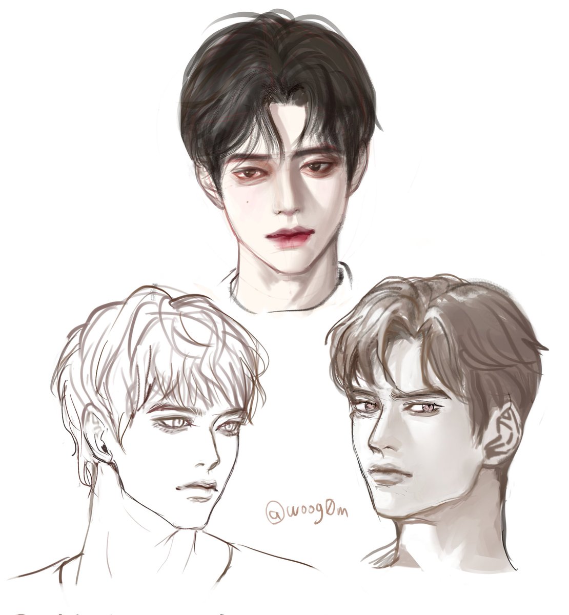 woog0m's tweet photo. 카페에서 갤럭시탭 + 클립스튜디오 앱으로 그림 연습.
역시 태블릿PC로 디테일 묘사까진 힘들어서 러프한 상태로 마무리. https://t.co/1JdYaoMEkB