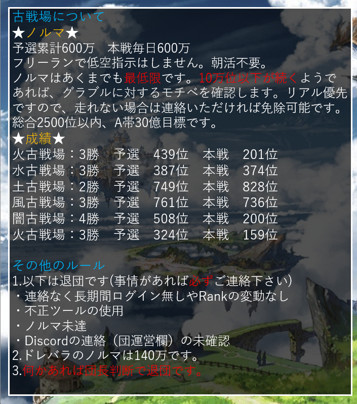 _yukaze's tweet photo. ヒヒイロ何㌔持てる？は団員さんを2名募集しています。
ヴェルサシア等高難易度に積極的に参加できる方を探しています！大体金～日の21時から連戦していますので、タイミングが合う方はぜひ～。
団での交流を大切にしています♪
リプ、DMにてお気軽にお声掛けください！

#団員募集　#グラブル団員募集 https://t.co/yTmDelAiuv