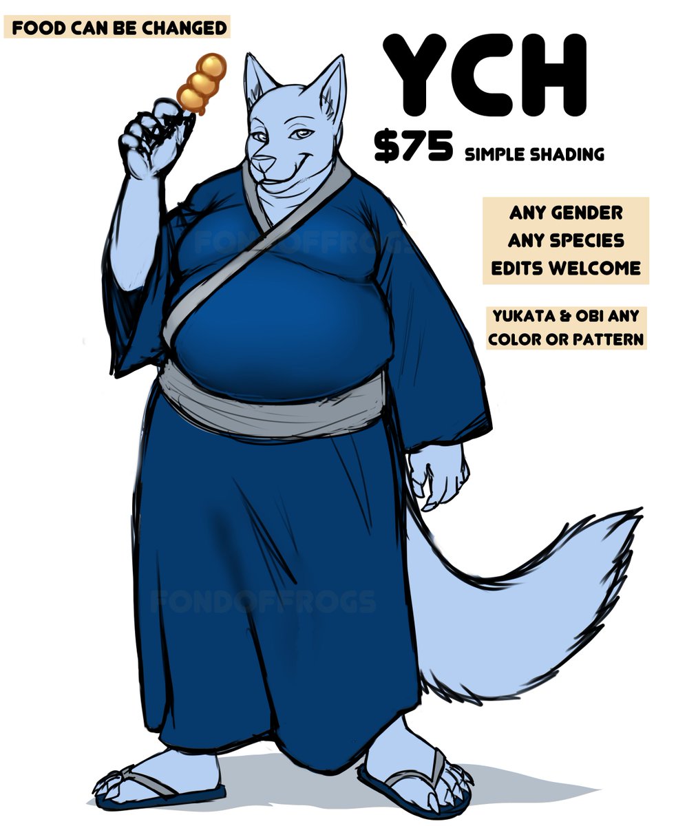 fondoffrogs's tweet photo. New YCH! "Dango" 🍡 💙

Body and/or Belly can be made bigger. Edits welcome as always~

DM to claim! 🍙 https://t.co/uCSv9csS30