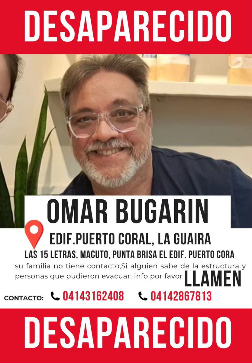 AM_L2222's tweet photo. SEGUIMOS EN LA BÚSQUEDA DE NUESTRA FAMILIA ‼️‼️PUERTO CORAL, LAS 15 LETRAS, MACUTO ‼️‼️‼️necesitamos: Bomberos, Rescatistas, Voluntarios, Materiales, maquinaria POR FAVOR si nos pueden ayudar con maquinaria y equipo, les pagamos, lo que sea NECESITAMOS BUSCAR A Omar Bugarin ‼️ https://t.co/7GXxovW33u