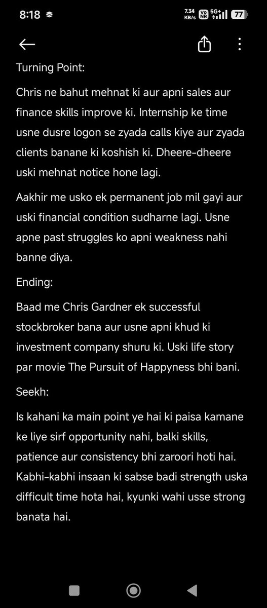 ChessAman's tweet photo. एक ऐसी कहानी जो सिखाती है कि हालात चाहे कितने भी मुश्किल हों, हिम्मत और मेहनत से सपने पूरे किए जा सकते हैं। ❤️
Chris Gardner की ये कहानी जरूर पढ़ें… शायद आपकी सोच बदल जाए। ✨
#Motivation #NeverGiveUp #SuccessStory #Inspiration #ChrisGardner https://t.co/sX66hy0kqr