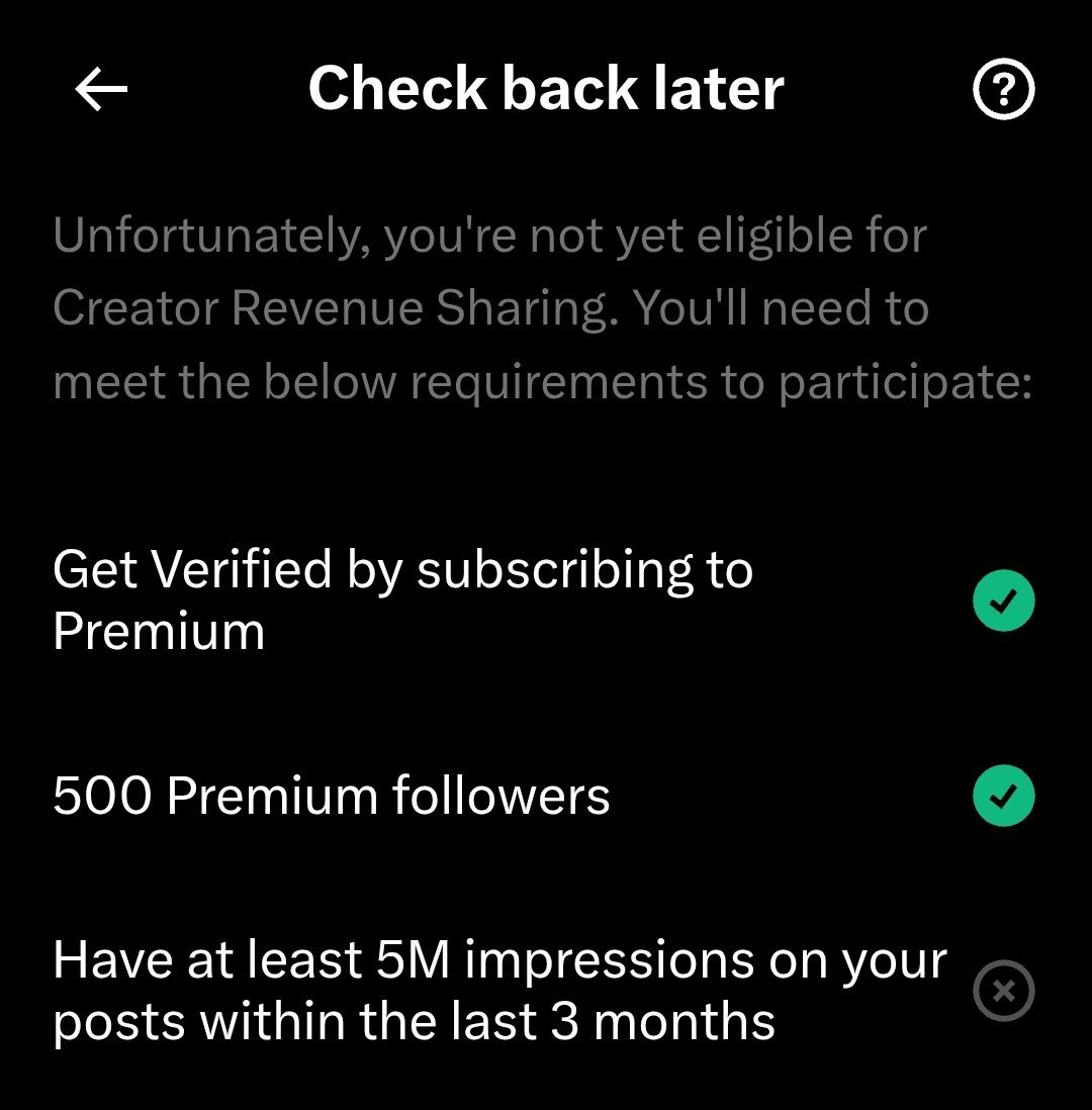 justBensons's tweet photo. 500 premium followers achieved! 🏆🎉
5 million impressions left to get monetized
This is the difficult part but congrats to me in advance
Where are my mutuals! Celebrate with me 🥳 https://t.co/wGfDgC22fu
