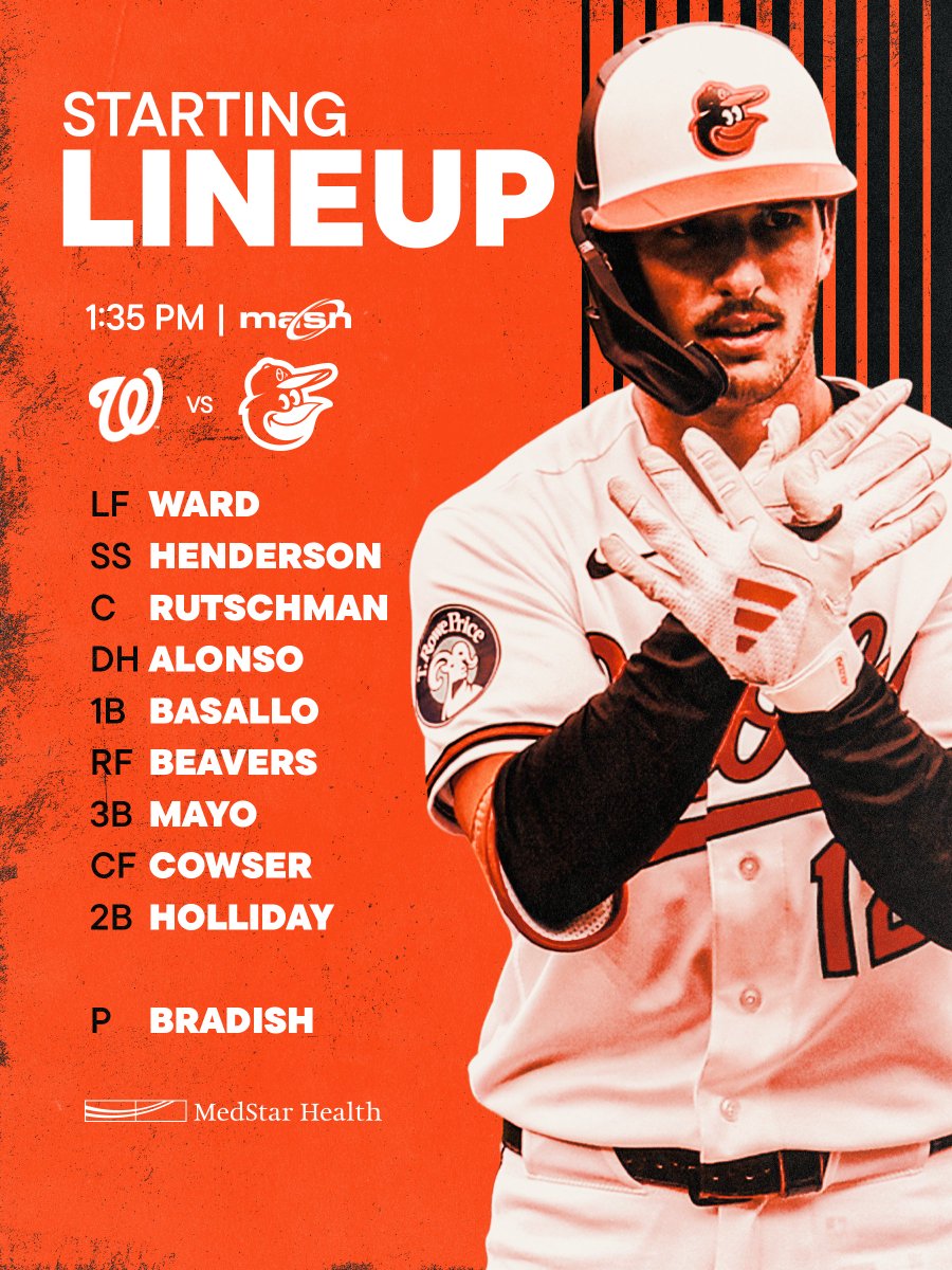 Bradish takes the bump. 📺 @masnOrioles & MASN+ 📻 98 Rock 97.9 FM