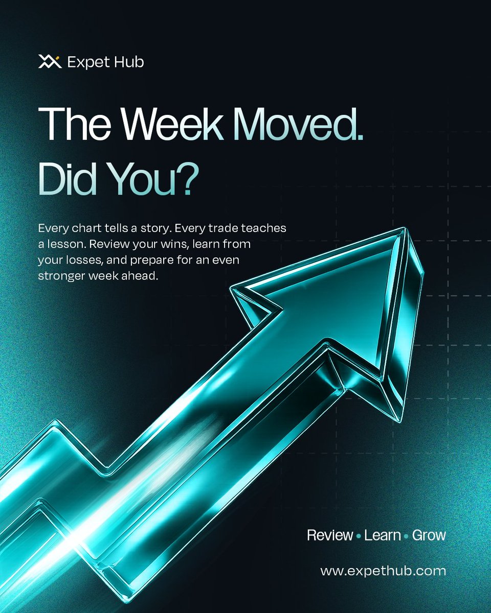 Expethub's tweet photo. The week moved. Did you? 📈
Every chart tells a story. Every trade teaches a lesson.
Review your wins. Learn from your losses. Refine your strategy. Come back stronger next week.
The goal isn't perfection, it's consistent improvement.
How would you rate your trading week 👇 https://t.co/Cek9Ua3Ljl