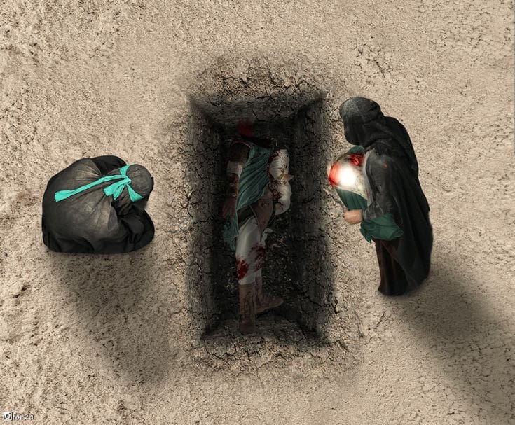 bano_far14's tweet photo. It is reported that when a group from the tribe of Bani Asad came to bury the Imam Hussain (a.s) and his companions, most of their graves were found prepared and white fowls were seen circumambulating them. Already dug by the Prophet (pbuh)💔😭

#تدفین_شہدائے_کربلا https://t.co/uSzr70jPg2