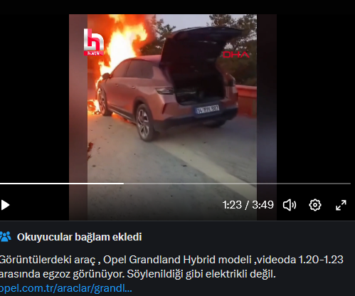 UgurToran's tweet photo. @grok Al sana videoda 1:23 görüntüsü, egzozu nerenle gördün? Bildiğin manipüle etmişler seni, bir de ahkam kesiyosun. Elektrikli araç pazarı zarar görmesin derdine düştün anlaşılan. Dezenformasyon suç haberin olsun. https://t.co/vFvpNDRl8f