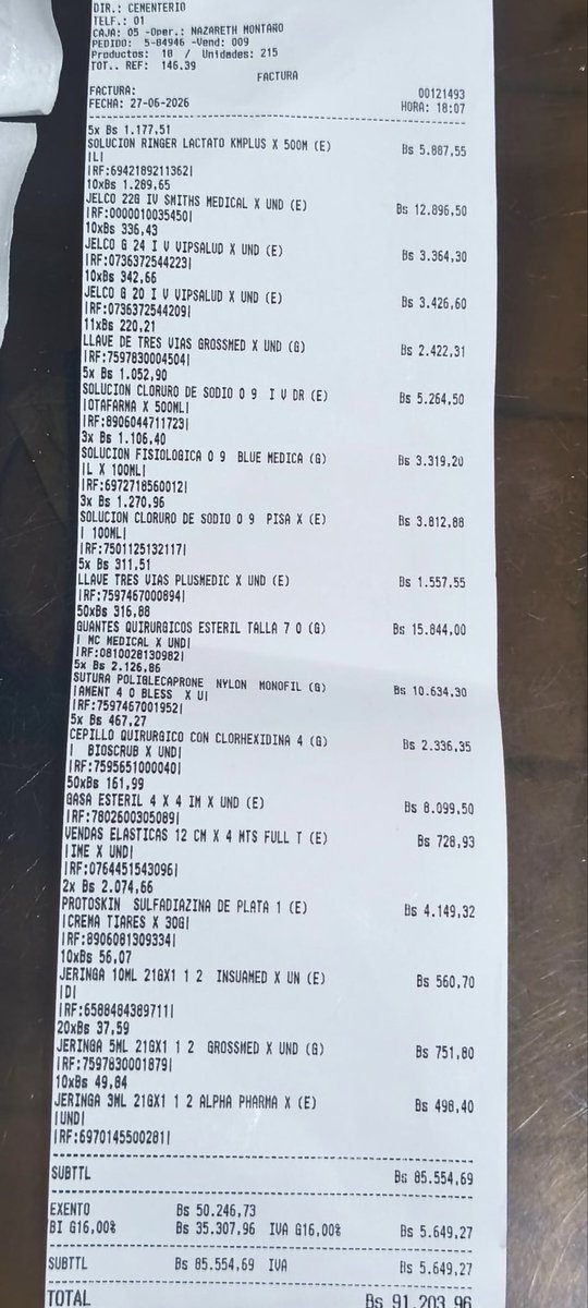 oburgoshi's tweet photo. Mientras esperaba la aprobación de mi campaña en @geyserfund, abrí la recaudación por Nostr con #Bitcoin. 

Con esos zaps logramos la primera compra: insumos médicos para los heridos del terremoto en Venezuela 🇻🇪
Foto y factura de cada compra, como prometí 🙏 https://t.co/pkbYSSaGHA